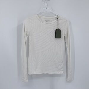 All Saints Zeke Esme tee smog white knit long sleeve shirt top women new Small